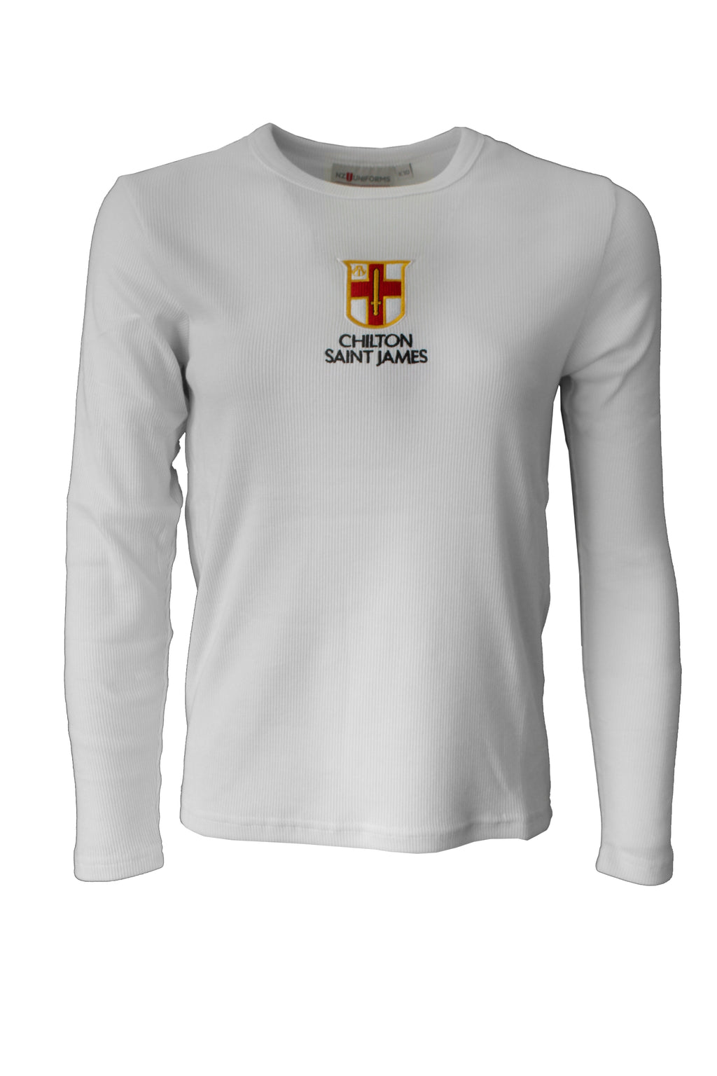 Crested White T-Shirt Long Sleeve